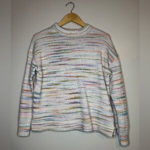 J.Crew Pastel Rainbow Stripe Knit Sweater Size Small